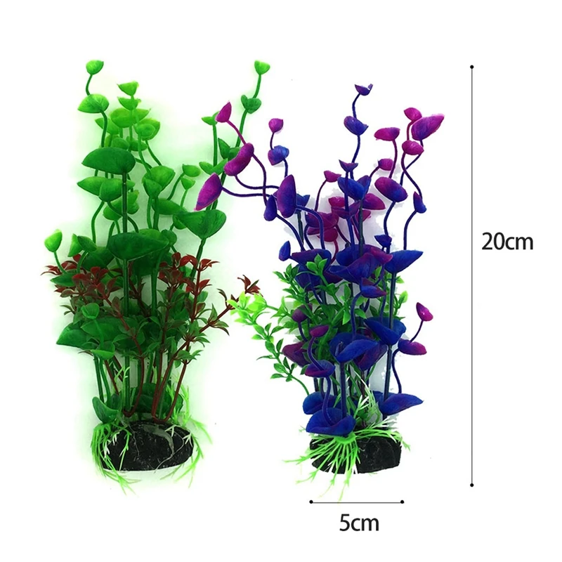 Искусственные водные растения, 7 шт большие аквариумные растения пластиковые украшения аквариума, яркое моделирование аквариума