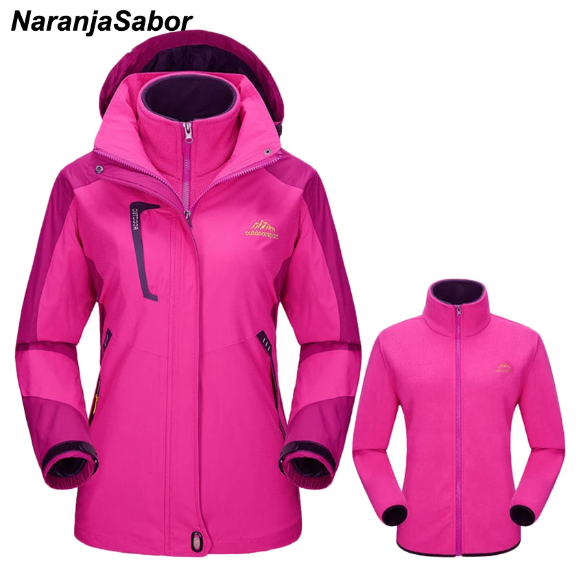 amazing  NaranjaSabor 2020 Winter Womens 2 Pieces Casual Jackets Waterproof Windproof Thermal Female Coats R