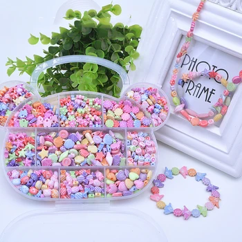 

Diy Fun Beads Puzzle Toys Nice packed Jewelrys Whole accessory Set for Kids Children handmade Art Craft educational Toys