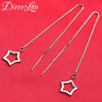 

Simple 925 Sterling Silver Long Star Earrings for Women Girs Fashion sterling-silver-jewelry Pendientes