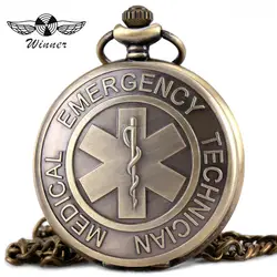 Победитель Для мужчин Для женщин кварцевые карманные часы парамедик Спецодежда медицинская аварийного Спецодежда медицинская значок
