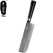 

Qing Damascus Knife New Arrival Black Color Wood Handle 67 Layers VG10 Damascus Steel 7 inch Chopping Knife Kitchen Knives