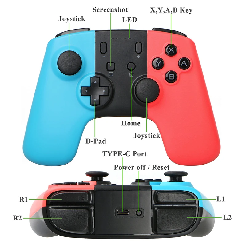 1 шт. 2 шт. Bluetooth Беспроводной Pro контроллер Joypad геймпад пульт дистанционного управления для Nintend переключатель PC-360 модель игровой консоли r30