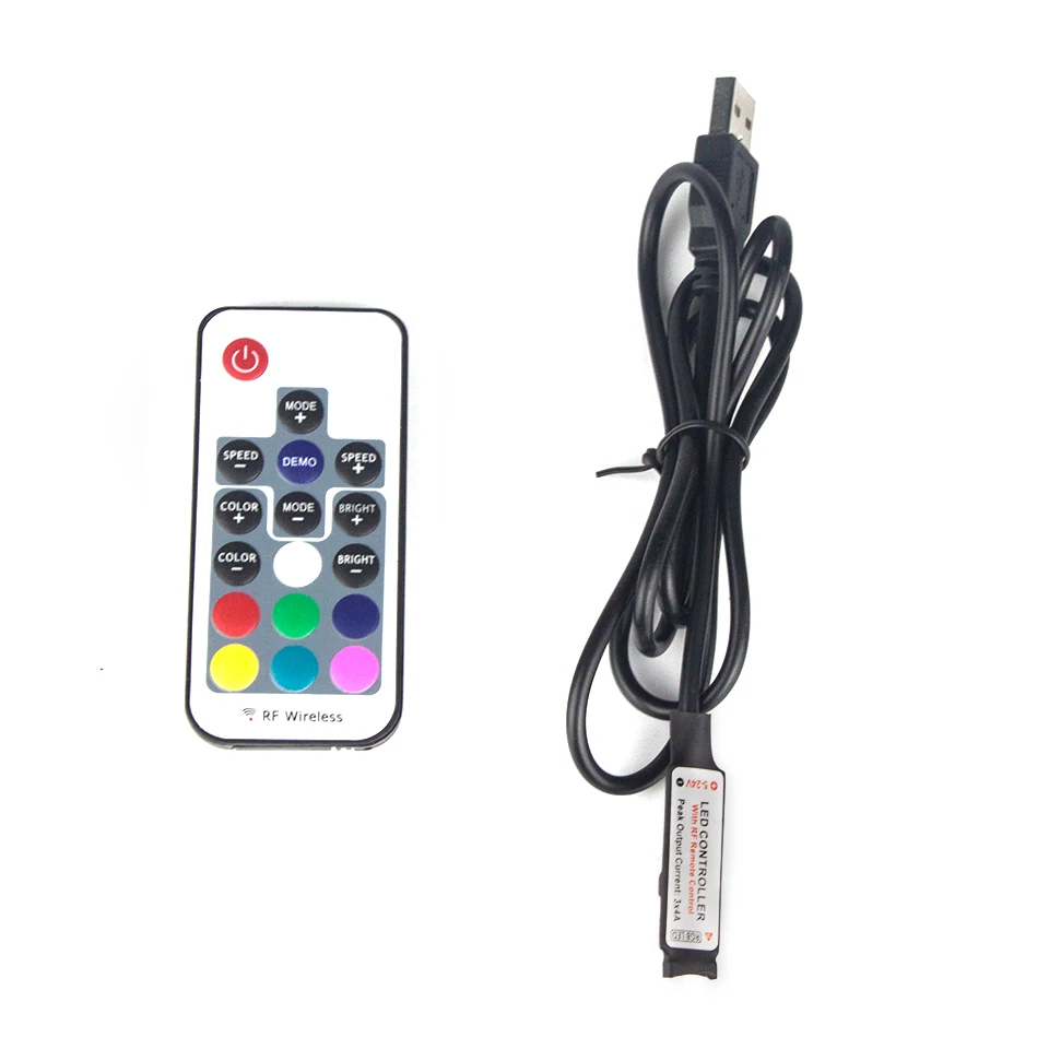 Светодиодная лента для управления RGB Светодиодная лента 5 в USB светодиодный лента 17key пульт дистанционного управления, 3 ключа Мини-пульт управления