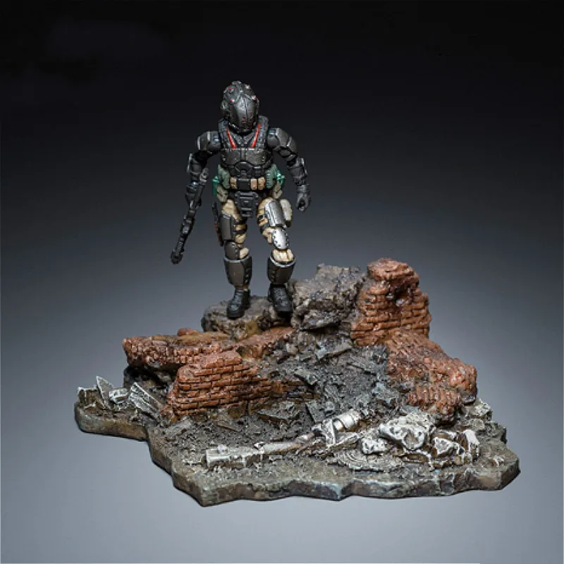 

JOYTOY 1/25 Battle-damaged Resin Platform A02 for Action Figure Sence DIY