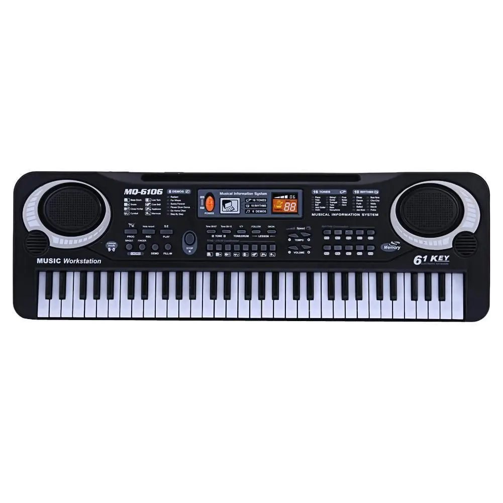 Многофункциональное электронное пианино с микрофоном, пластиковая детская 61 клавиша, Цифровая Музыкальная электронная клавиатура, подарок для мальчиков и девочек