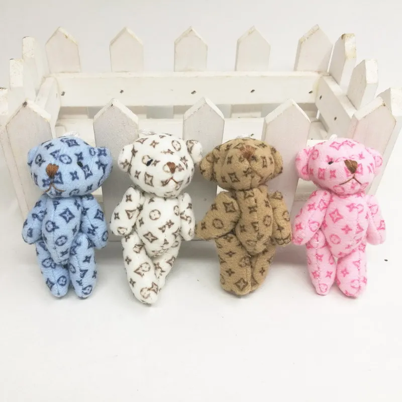 

Wholesale New 24PCS/Lot Kawaii Small Bears Plush Soft Toys Pearl Velvet Dolls Gifts Mini Joint Teddy Bears Stuffed with Print