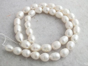 

WER4885 Z-5538 Fashion Jewelry Making White Freshwater Pearl 9-10mm Rice Loose Pearl