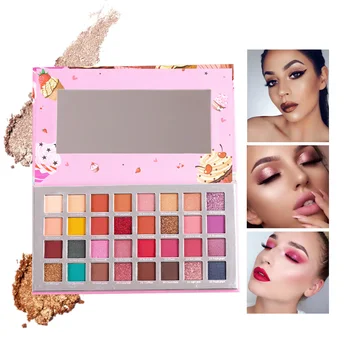

32/21 Colors Shimmer Pearl/Ice Cream Eyeshadow Palette Makeup Beauty Cosmetics Tool Maquiagem Drop Shipping with Makeup Brushes
