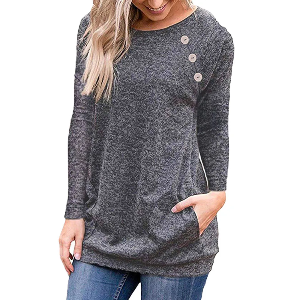 

Womens Tops And Blouses Harajuku Blouse 2018 Women Clothes Streetwear Button Pocket Korean Tunic Ladies Tops Fashion Clothing
