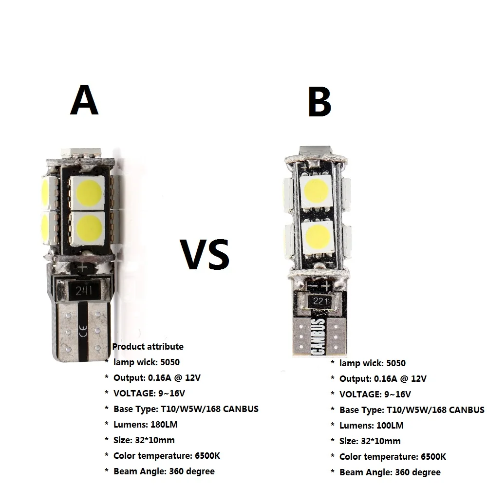 T10 W5W Canbus 5050 9 SMD светодиодный никаких ошибок выявлено не было 12 V 6000 k Интерьер