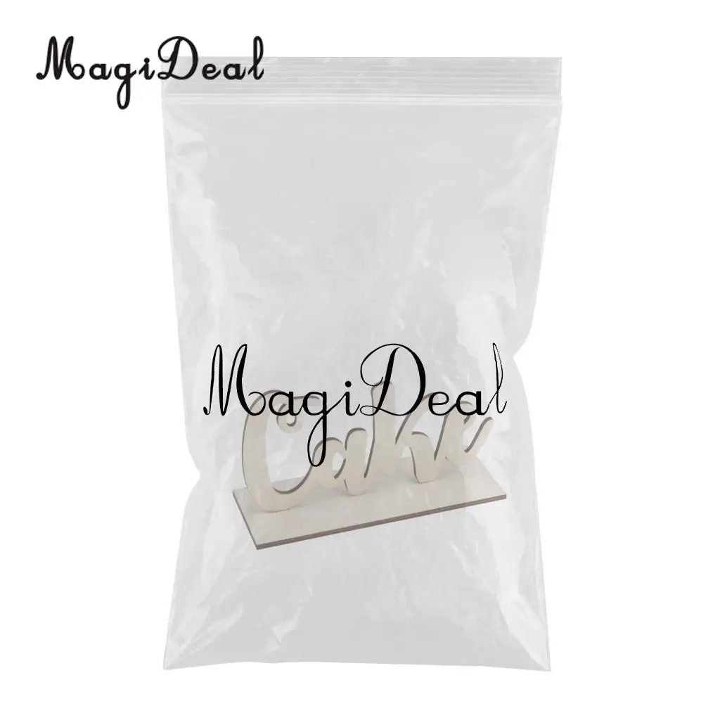 MagiDeal Shabby Chic Freestanding Wooden Cake Table Sign Wedding Birthday Reception Party Decor