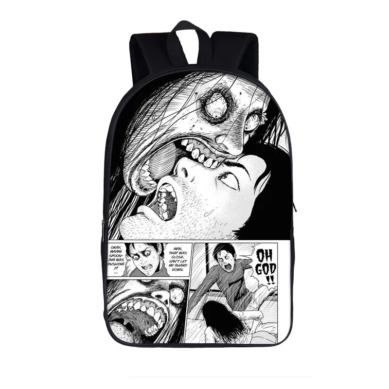 Японский ужас манга рюкзак для женщин и мужчин рюкзак школьные сумки Shintaro каго Junji Itou рюкзаки для подростков девочек мальчиков книга сумки - Цвет: 16manga08