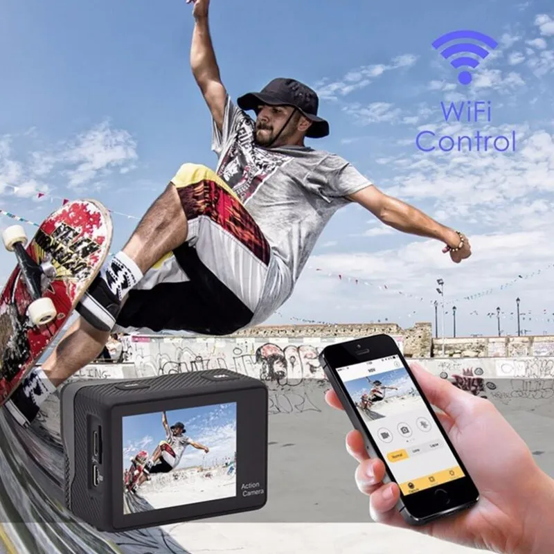 Мини 4K Экшн-камера Sansnail wifi 2," экран Full HD Allwinner 30fps мини шлем Водонепроницаемая Спортивная DV камера с дистанционным управлением
