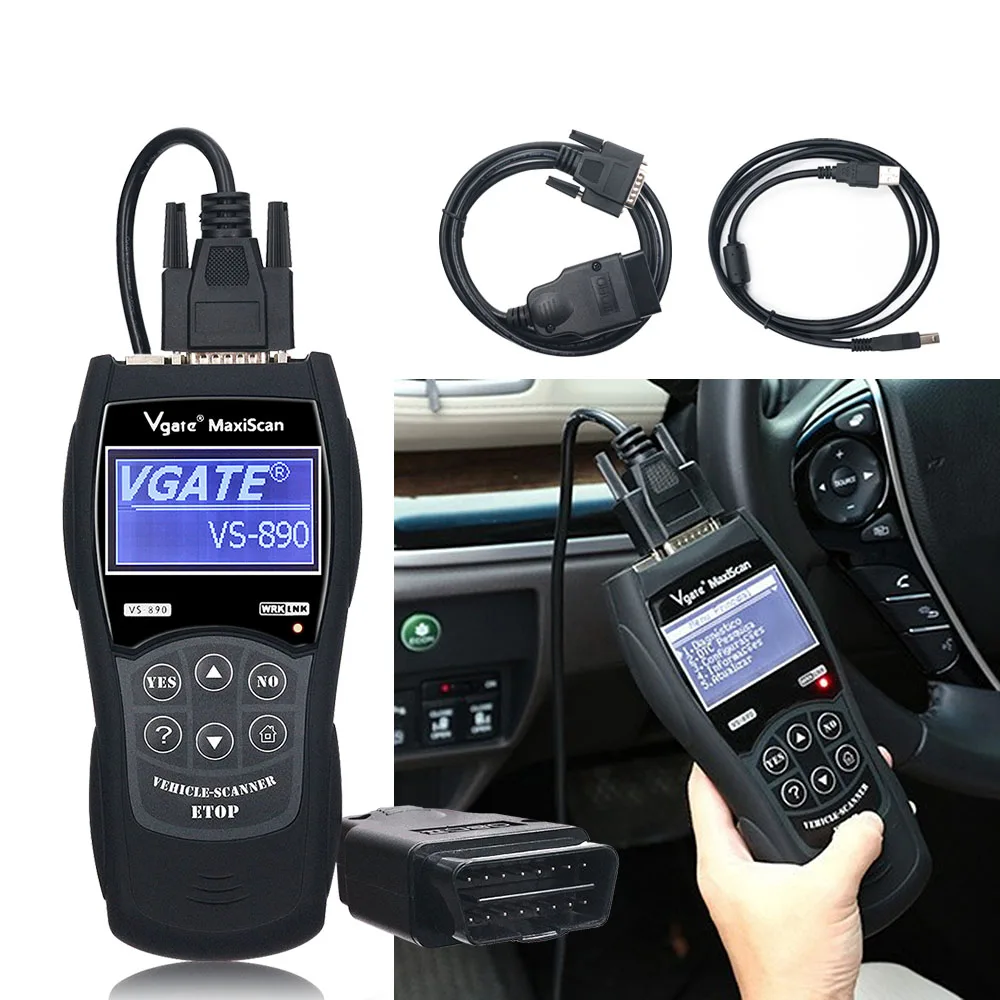 Vgate VS890 Car Diagnostic Scanner OBD2 Auto Code Reader Maxiscan VS 890 VS890S ObdII Scanner VS-890 Support Multi-brands Cars