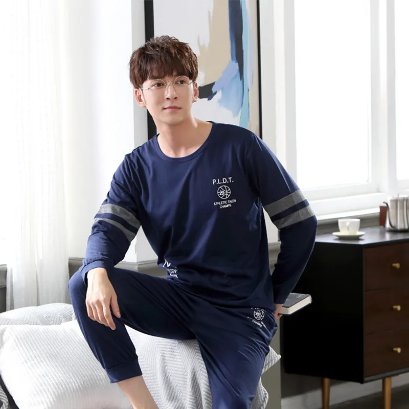 Yuzhenli Весна Для мужчин s Пижама пижамы хлопка Pijama Hombre мужские Пижамные наборы