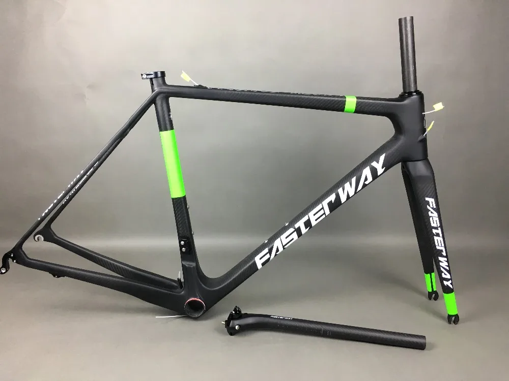 Clearance classic design FASTERWAY PRO full black with no logo carbon road bike frameset:carbon Frame+Seatpost+Fork+Clamp+Headset,free ems 32