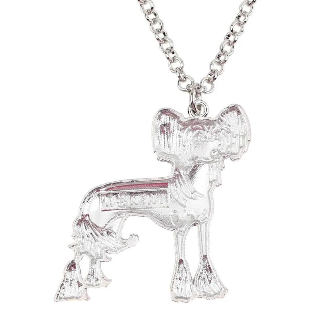 Bonsny Эмаль сплав Китайская хохлатая собака ожерелье с цепочкой, Чокер Модные подвески, ювелирные изделия для женская обувь аксессуары оптом домашних животных