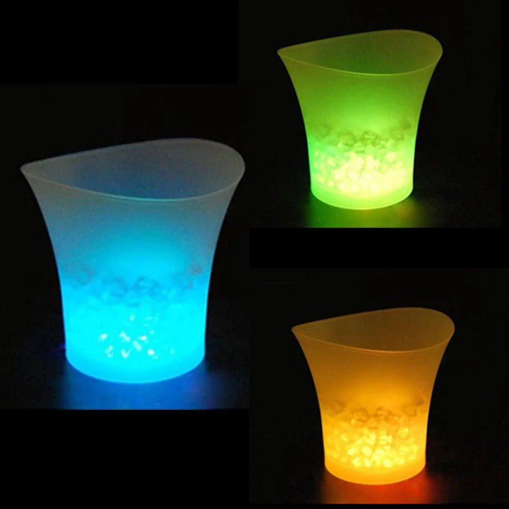 

5L Waterproof LED Ice Bucket with Color Light Flashing Cool Bars Nightclubs LED Night Party Champagne Beer Bucket