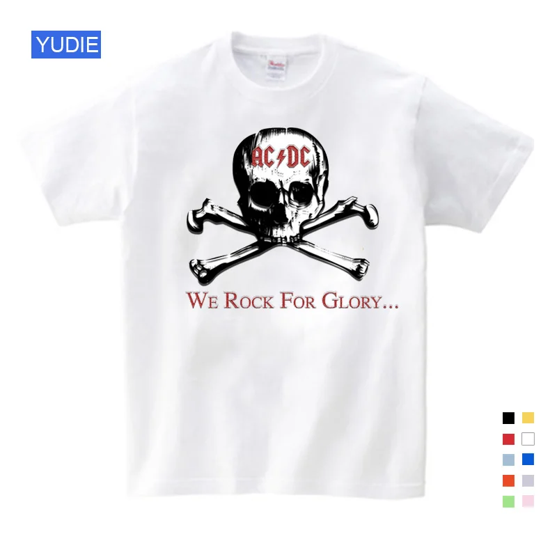 ACDC, Детская футболка детская ACDC футболка в стиле рок, Повседневная футболка с короткими рукавами для мальчиков и девочек, детские топы унисекс, одежда для малышей YUDIE