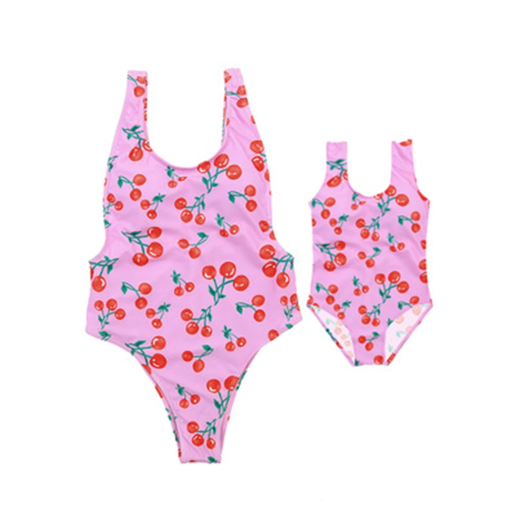 Family Matching Swimsuit Swimwear Flower Bathing Suit Womens Kids Girls Bikini Bathing Suit