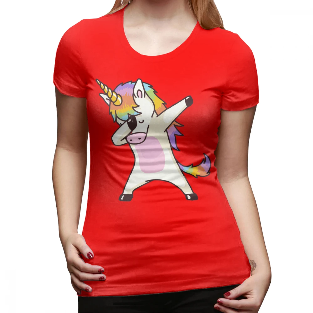 Футболка с единорогом Dab, футболка с единорогом, хип-хоп, Dap Pose, футболка большого размера, Новая модная женская футболка с принтом, женская футболка - Цвет: Красный