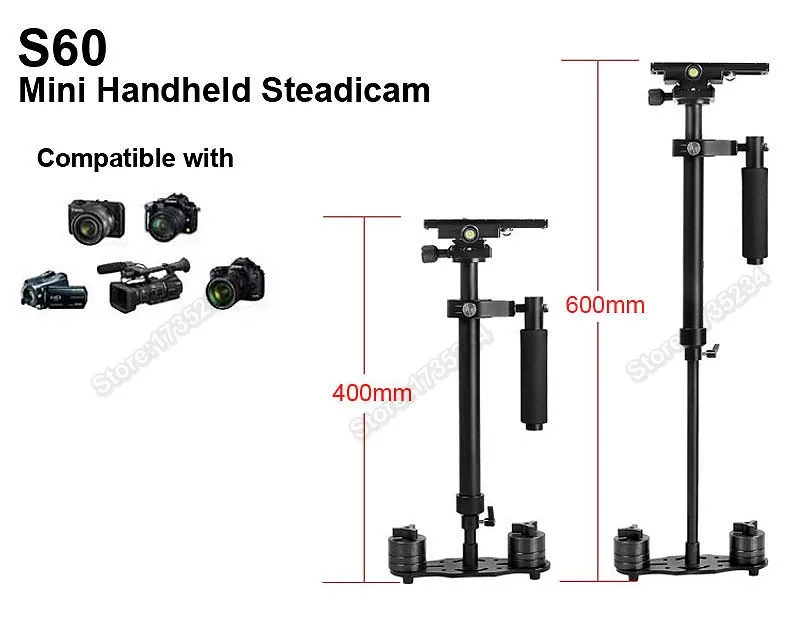 Профессиональный S60 60 см видео стабилизатор ручной DSLR камеры Steadicam устойчивый для камеры видео DV DSLR Nikon Canon sony Panasonic