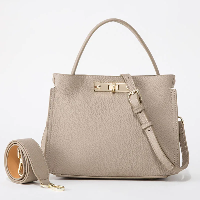 

Fashionable high-grade soft calf leather luxury handbags women bags designer simple lock closure of the genuine leather bag