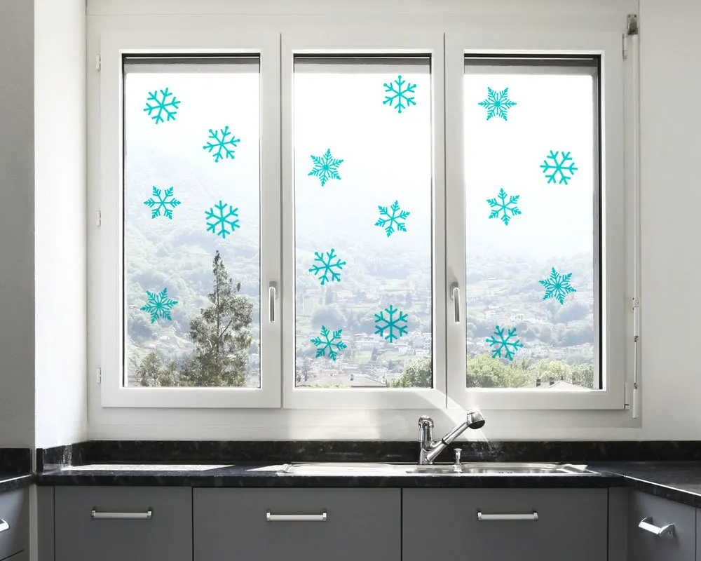 

20 pieces snowflake Decals Merry Christmas Holiday Ornaments Decor Wall Sticker White Snowflake window Wall Decoration M-206