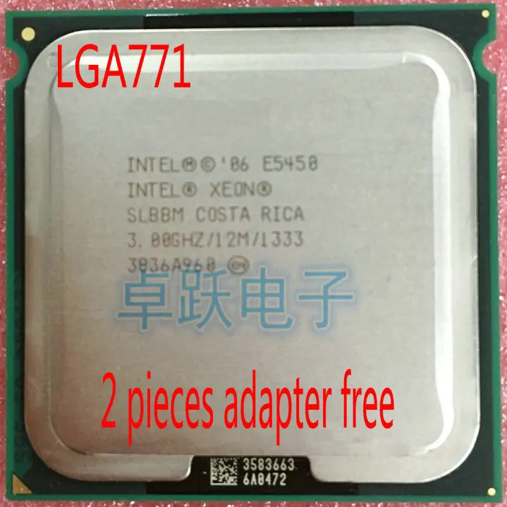 

Original Intel Xeon E5450 3.0GHz/12M/1333 Processor close to LGA771 Core 2 Quad Q9650 CPU (Give Two 771 to 775 Adapters)