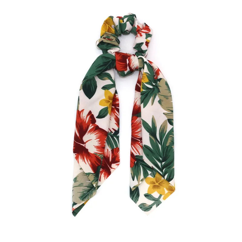 

Hair Scrunchie Bohemian Print Women Hairband Scarf summer Beach Hairband Tie Round Ponytails Hair Rubber Ropes Girls Hair Ties