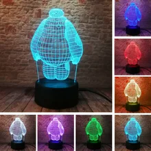 Модный Большой Герой 6 мультфильм Baymax креативный 3D иллюзия ночник светодиодный Свадебный дом вечерние украшения для спальни новинка подарок для детей
