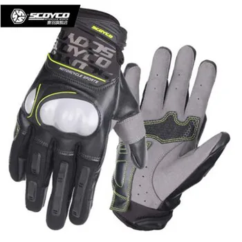 

2018 New SCOYCO Summer Breathable Drop Shell Motorcycle Riding Gloves PU Leather Wearable Non-slip Reflective Motorbike glove