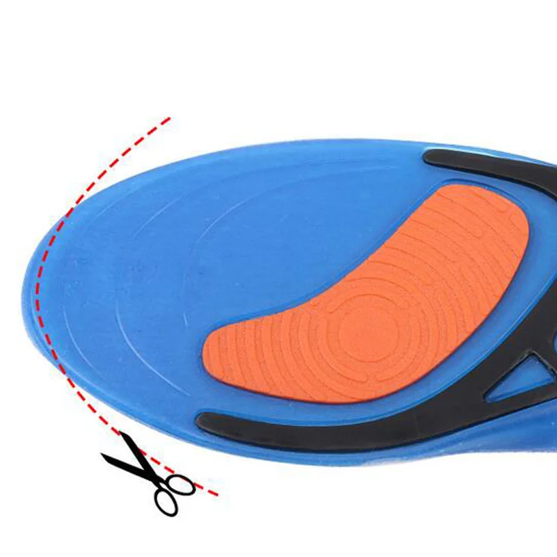 JUP3 Pairs Silicon Gel Can be Cut Insoles Shock Absorption Soft Comfortable Insole Men Women SportsMale Elastic Shock Absorption