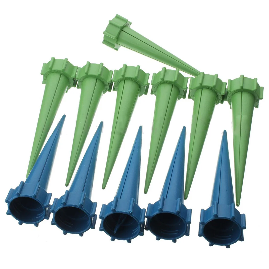 

12x Automatic Watering Irrigation Spike Garden Plant Flower Drip Sprinkler Water Blue Green