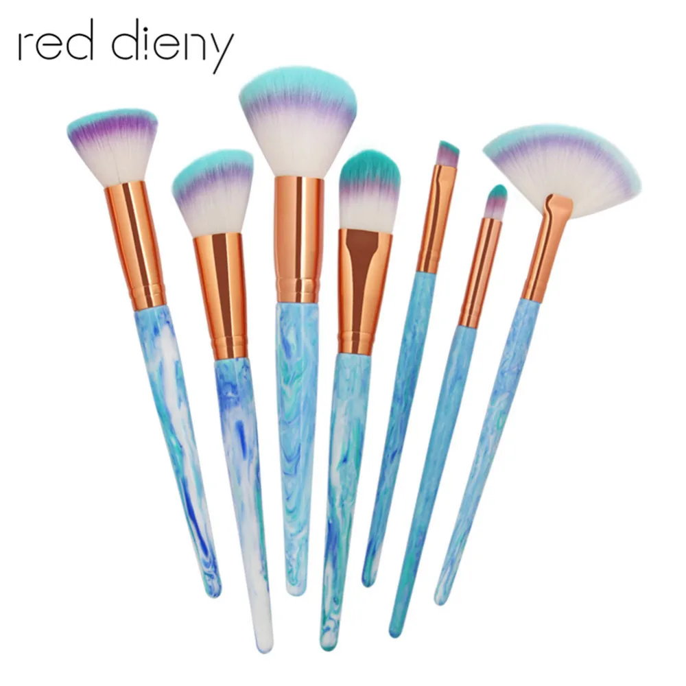 

Three Types Marble Texture Makeup Brushes Tool Kit Foundatin Powder Eye Shadow Contour Blush Cosmetic Marbling Fan Make Up Brush