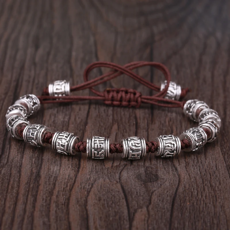 

KEJIALAI Six Word Mantra Braided Bracelet Jewelry Strand Bracelets Designer Meditation Buddhism Pray Safe String KJLFZ109