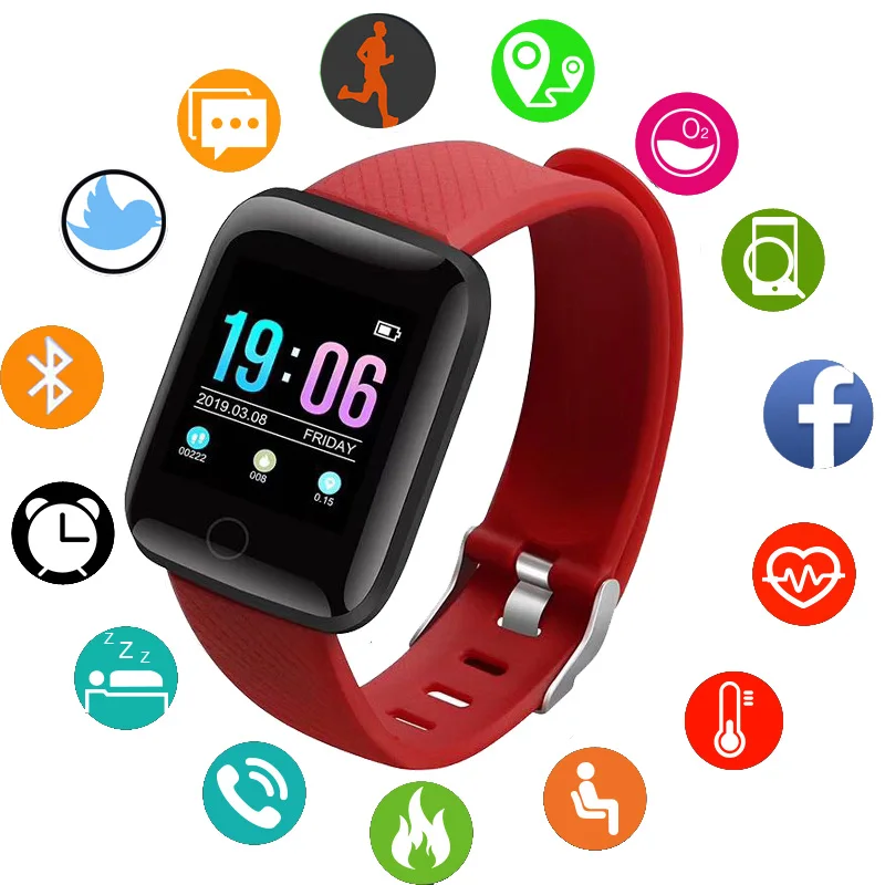 

Heart Rate Monitor Smart Watch Sports Blood Pressure Pedometer Running OLED Touch Waterproof Fitness Intelligent Watch Men Women