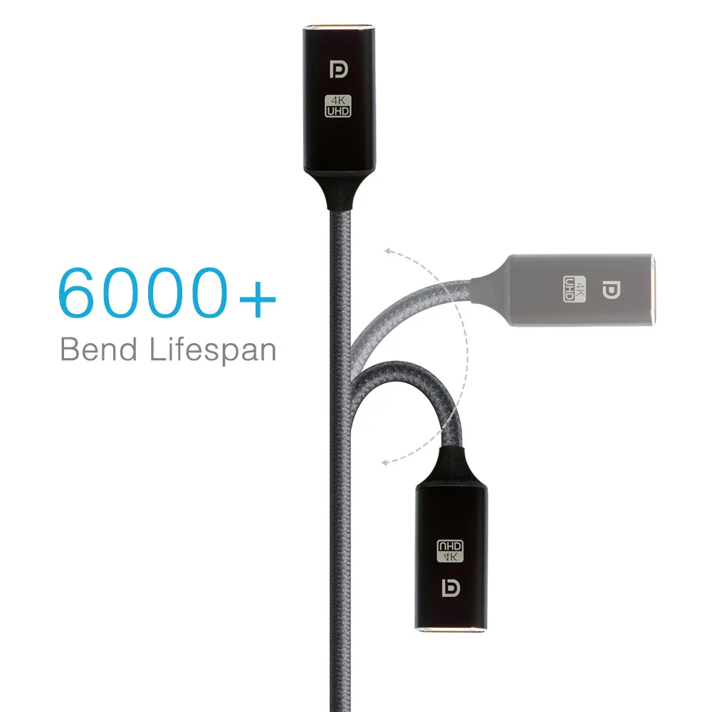 USB C to DisplayPort Adapter Cable(Support 4K@60Hz), USB-C(Thunderbolt 3) to DP 1ft Length for MacBook Pro, Google Chromebook06