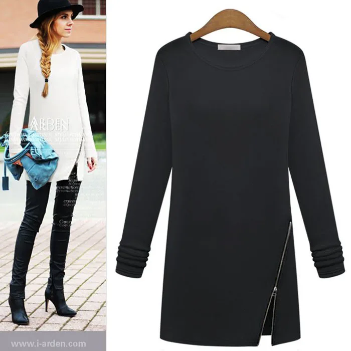 

Autumn outfit new han edition cultivate one's morality inclined zipper top women's wear WJ020 vestidos