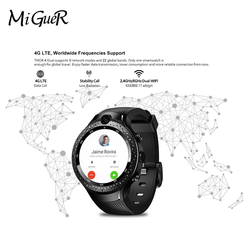 Новинка zeblaze Thor 4 Dual 4G SmartWatch 5.0MP + двойная камера 1 "AOMLED дисплей Android часы gps/GLONASS 16