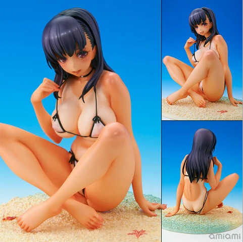

NEW hot 14cm Pinup Girl Sasaoka Gyunku summer sexy Beach beauty collectors action figure toys Christmas gift with box