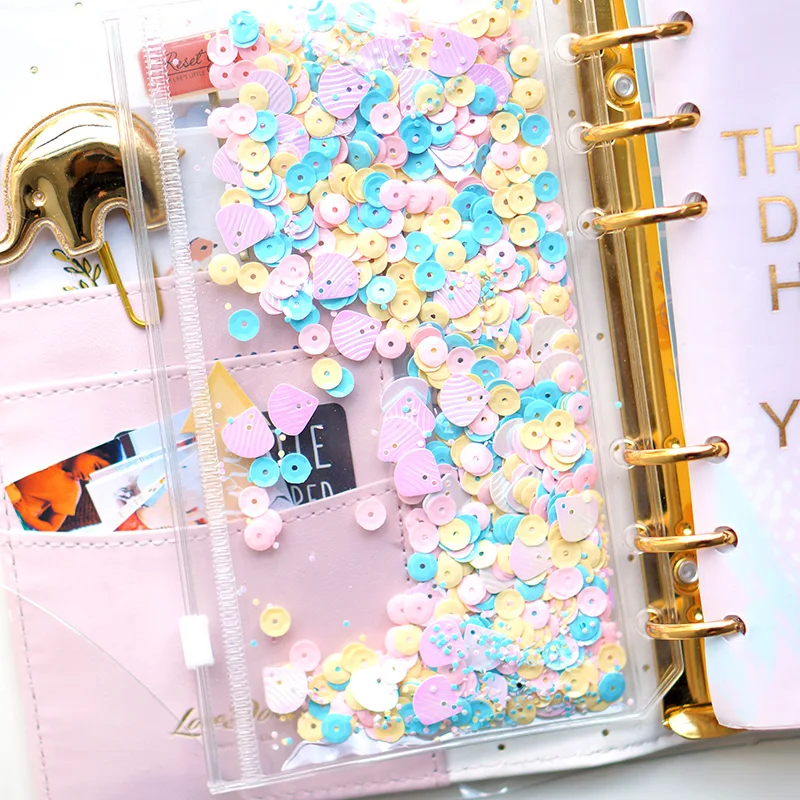 Lovedoki Creative Shake Card Storage Bag Spiral Notebook Accessories