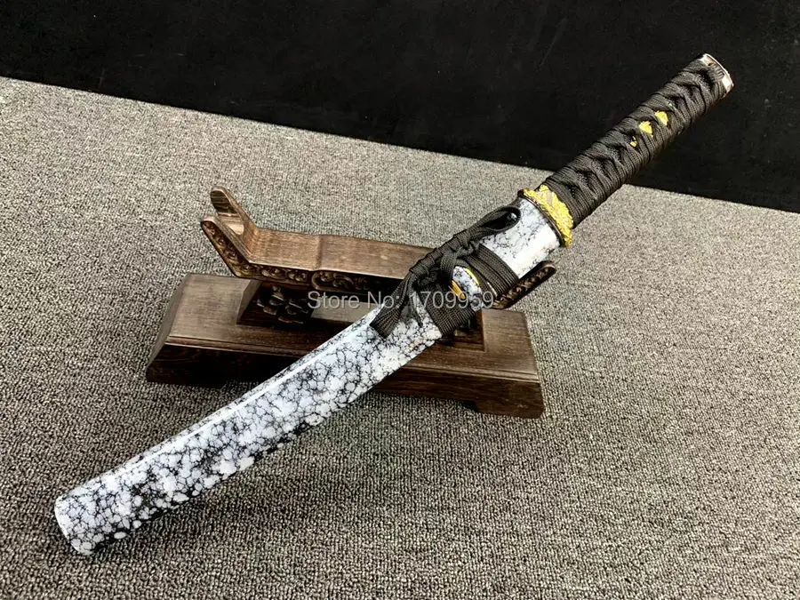 Japanese Wakizashi Sword Katana Full Tang High Carbon Steel Blade Sharp Handmade Samurai Short Knife