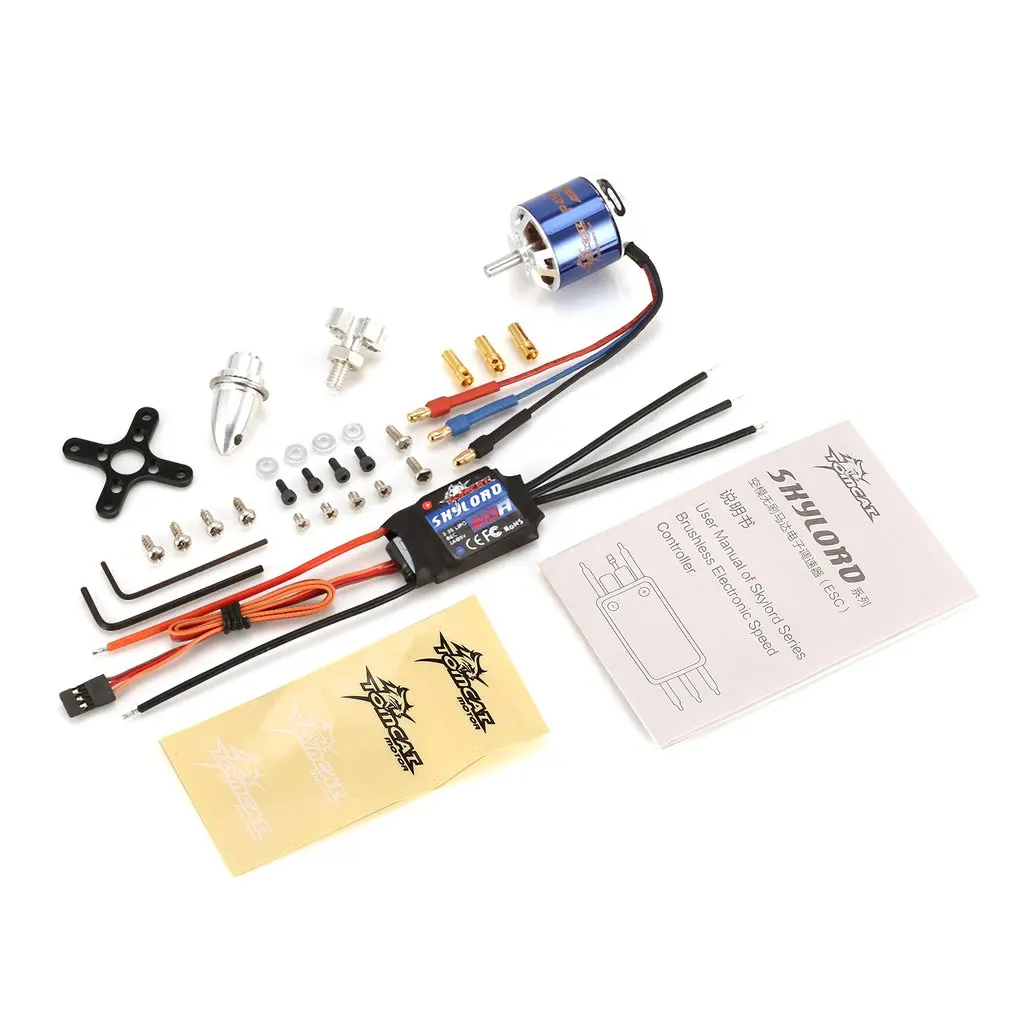 

TomCat TC-P 2816 KV940 10T Brushless Motor Skyload 20A Brushless ESC Combo Set for RC Fixed Wing Airplane Drone Helicopter Accs