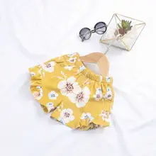 Одежда для маленьких девочек летние цветочные печати дети с коротким горячие девушки пляжные штаны шорты хлопок шаровары детские шорты гриб мультфильм