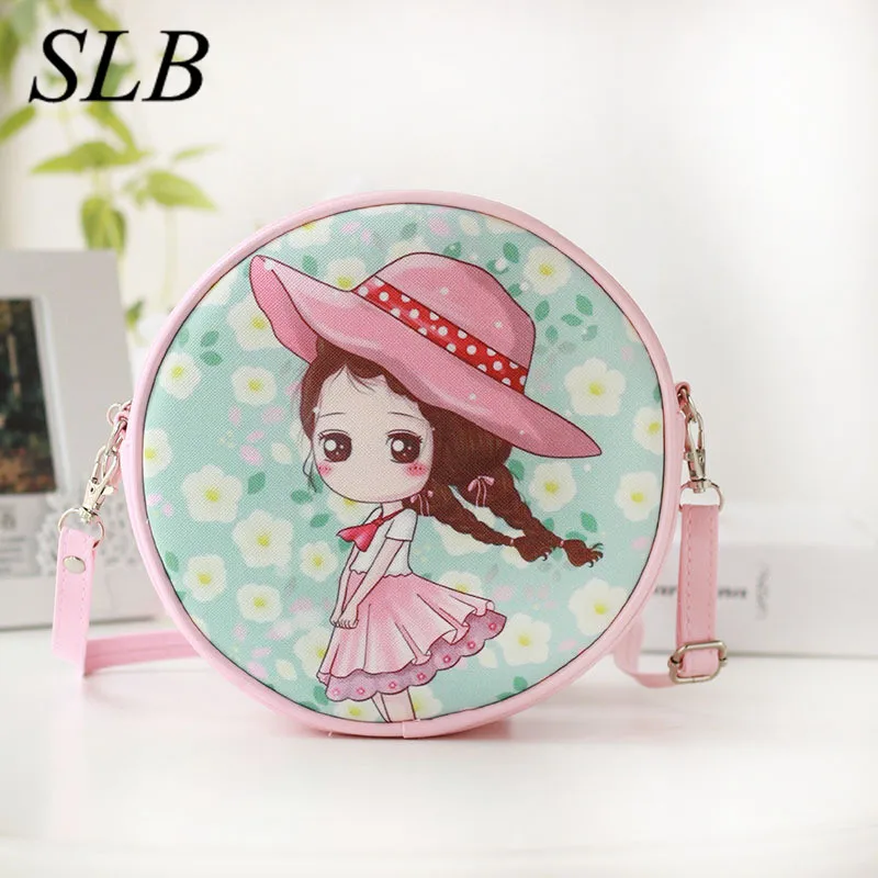 

PU leather cartoon princess printing women coin change purse wallet crossbody money bag bolsa carteira feminina for girls