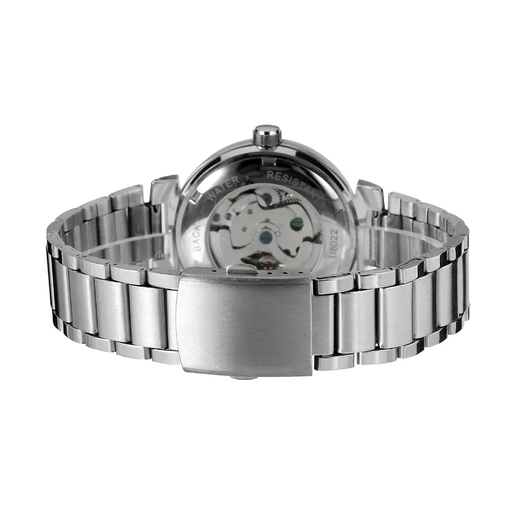 T WINNER Новый Дизайн бренд Автоматическая Скелет Аналоговый скидка часы с