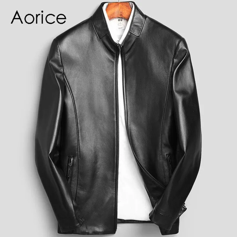 

Aorice MT915 2019 new fashion men jacket genuine sheepskin leather jacket spring and autumn casual real leather coat and outwear