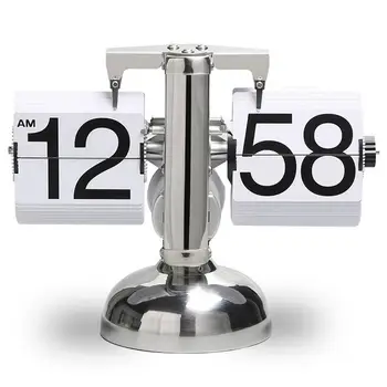 

Automatic Flip Page Clock Vintage Creative Flip Page Digital Clocks Flip Over Down Table Clock Flap Desktop Watch 24 Hours Disp